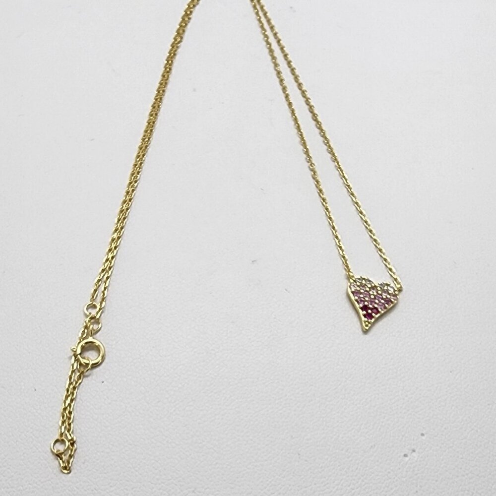 Brand New Sterling Silver 925 Pink Heart Necklace